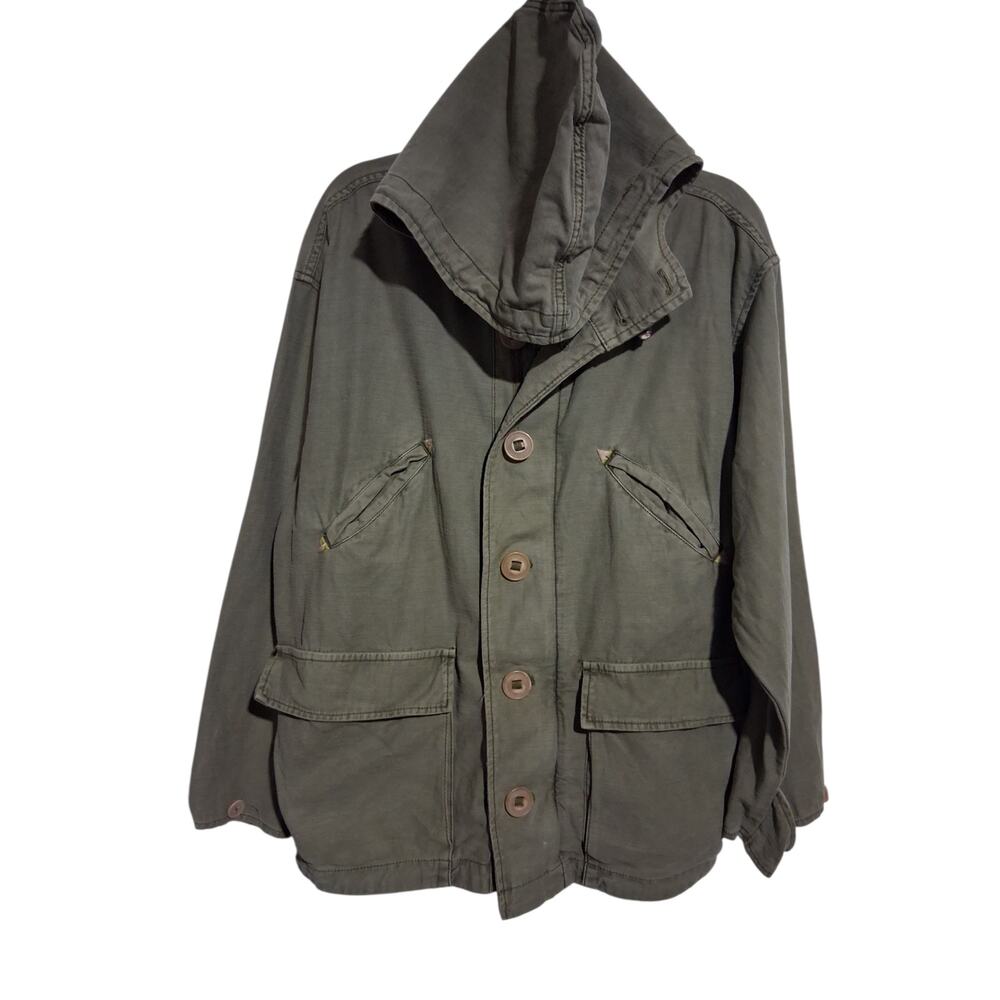 Free People Joshua Tree Womens XS Utility Hood Jacket Oversized‎ Cargo Military